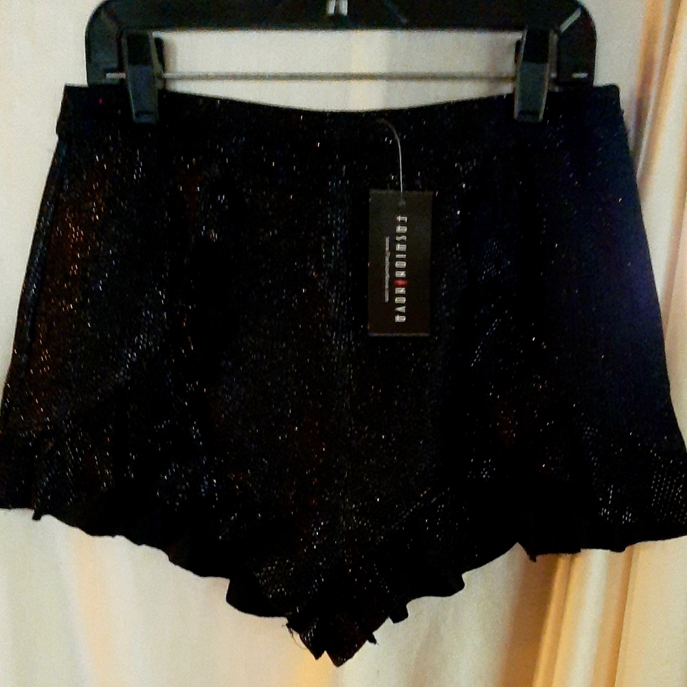 Black sparkle shorts